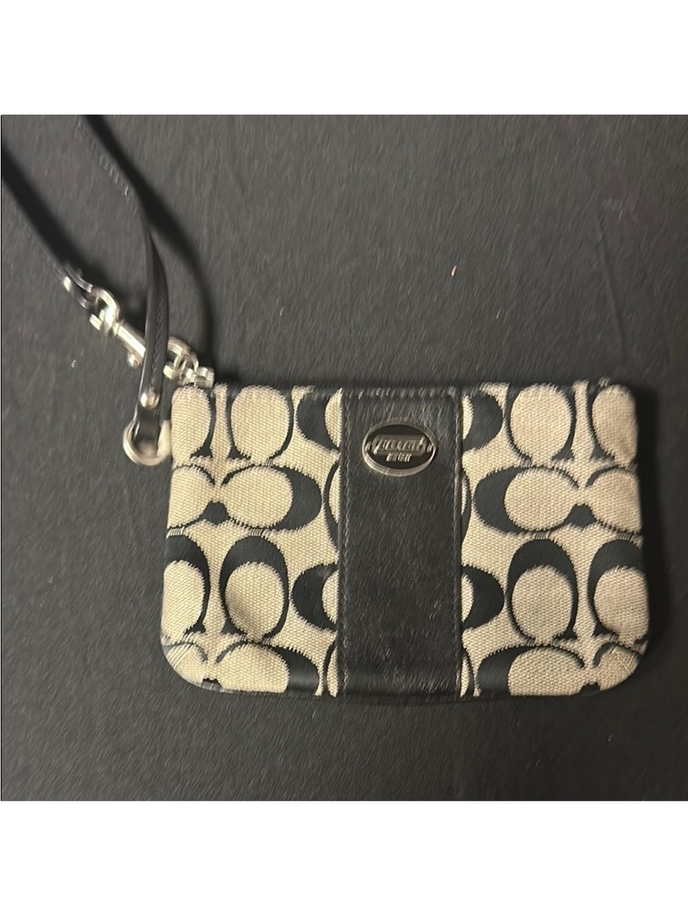 Coach Black and Cream Wristlet